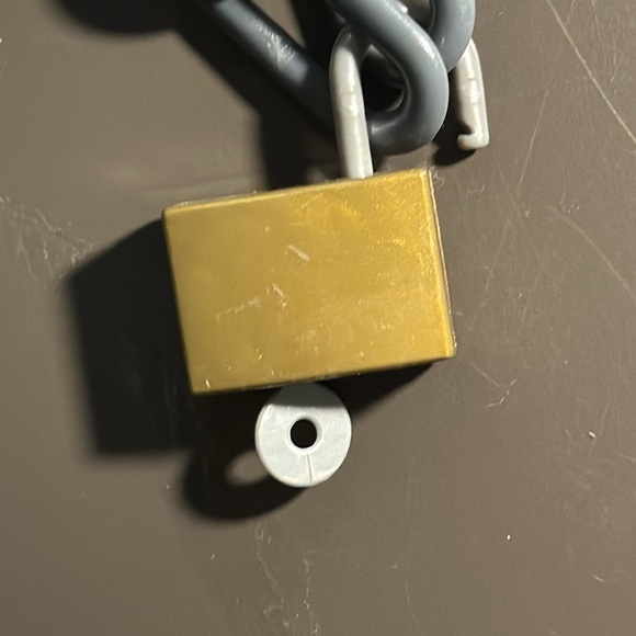 SOLD.    Handmade by Meee Plastic Chain And Lock Necklace - Picture 4 of 5